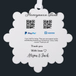 Honeymoon fund venomo paypal donation Q R couple Ornament Card<br><div class="desc">For music lovers like us</div>