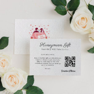 Honeymoon Fund Wedding Registry Gift Qr Code Enclosure Card