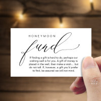 Honeymoon Fund Wishing Well, Wish, A Note On Gifts