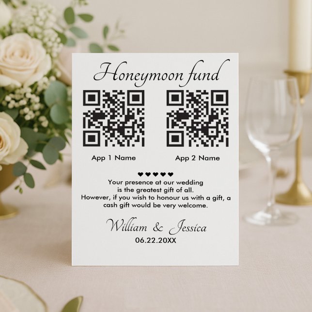 Honeymoon Fund With 2 QR Code And Photo Invitation (Creator Uploaded)