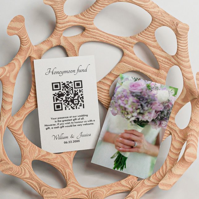 Honeymoon Fund With QR Code And Photo Enclosure Card (Creator Uploaded)
