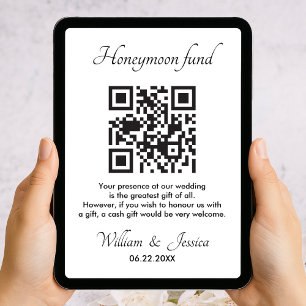 Honeymoon Fund With QR Code Enclosure Card