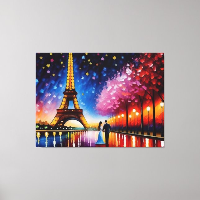 Honeymoon in Paris (Eiffel Tower) No. 2 Canvas Print (Front)