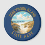 Honeymoon Island State Park Retro Distressed Magnet<br><div class="desc">Honeymoon Island State Park vector artwork design. Part of a string of barrier islands sparkling in the Gulf of Mexico off Florida's West Coast.</div>