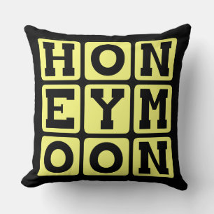 Honeymoon, Newlywed Vacation Throw Pillow