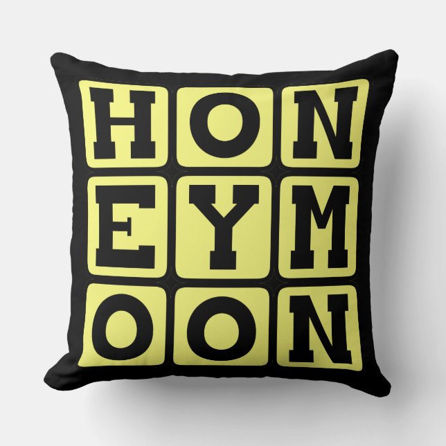 Honeymoon, Newlywed Vacation Throw Pillow (Front)