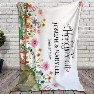 Honeymoon Personalized Blanket for the Newlyweds