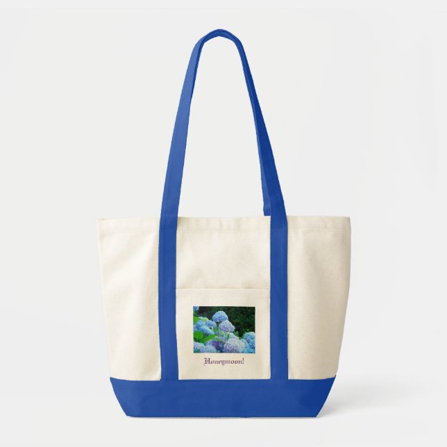 Honeymoon! Tote bag Blue Hydrangea Flowers (Front)