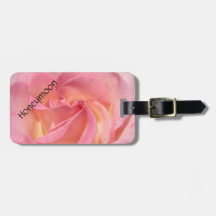 Honeymoon Trip Luggage Tags Pink Rose Bride Travel