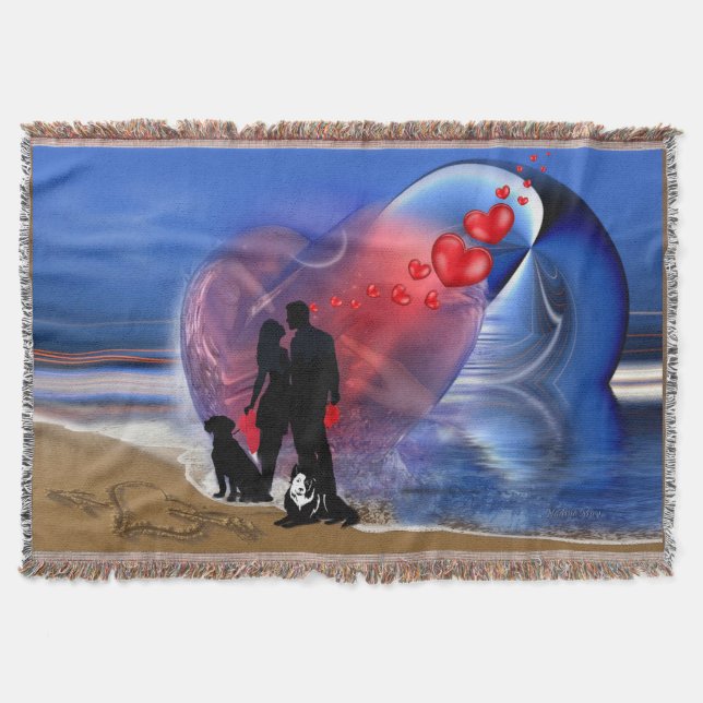 Honeymoon Valentine couple Throw Blanket (Front)