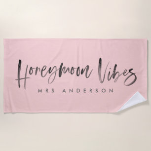Honeymoon vibes beach towel