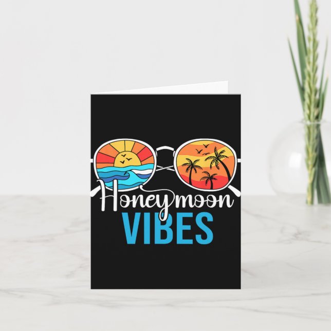 Honeymoon Vibes Couples Vacation Wedding Bride Gro Card (Front)
