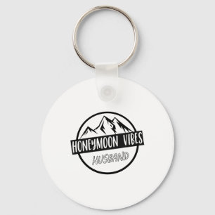 Honeymoon Vibes Husnd Newlyweds Married Couple Vac Keychain