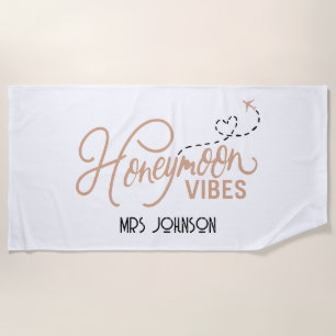 Honeymoon Vibes Wedding Gift Beach Towel