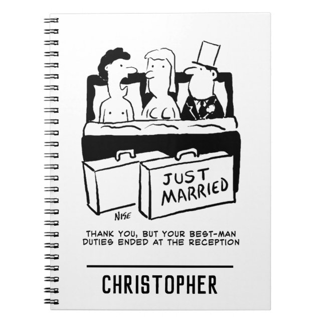 Honeymoon Wedding Night for Bride & Groom Notebook (Front)