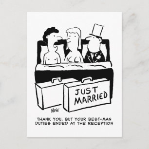 Honeymoon Wedding Night for Bride & Groom Postcard