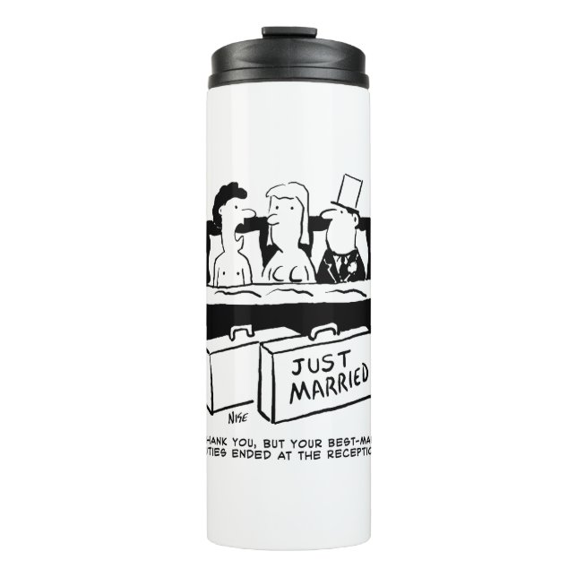 Honeymoon Wedding Night for Bride & Groom Thermal Tumbler (Front)