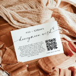 Honeymoon Wish Card | QR Code Honeymoon Fund<br><div class="desc">This Honeymoon Wish Card features handwritten calligraphy with a modern minimalist layout to respectfully request for a fun honeymoon trip in lieu of traditional wedding gifts! Add your Cash App QR code and customize *most* wording to fit your needs. Text colours are fully editable —> click the "Edit Using Design...</div>