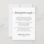 Honeymoon Wish Enclosure Card<br><div class="desc">Modern Calligraphy Wedding Honeymoon Wish enclosure care. Customize with your text</div>