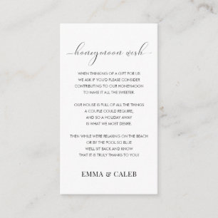 Honeymoon Wish Fund Enclosure Card