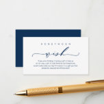 Honeymoon Wish, Modern romantic design Enclosure Card<br><div class="desc">This is the Modern black elegant romantic script,  Wedding honeymoon wish Enclosure Card,  in Navy blue themed. You can change the font colours,  and add your wedding details.</div>