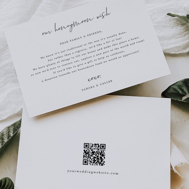 Honeymoon Wish Wedding Gift Request Enclosure Card (Creator Uploaded)