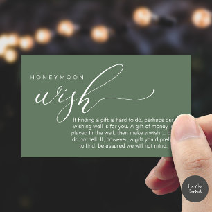 Honeymoon Wish Wishing Well, Fund, A Note On Gifts Enclosure Card