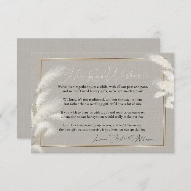 Honeymoon Wishes Allison 1a Invitation (Front/Back)