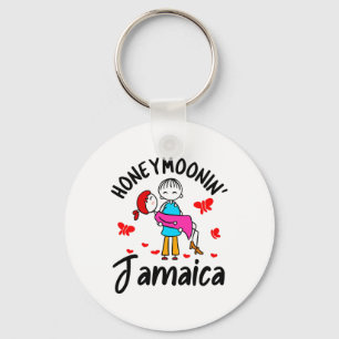 Honeymoonin' Shirt Honeymoon Couples Bride Groom J Keychain