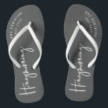 Honeymooning Flip Flops<br><div class="desc">Modern, hand lettered script calligraphy to let everyone know this isn't just a holiday. This is your honeymoon. Part of a collection.</div>