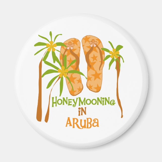 Honeymooning in Aruba Magnet (Front)