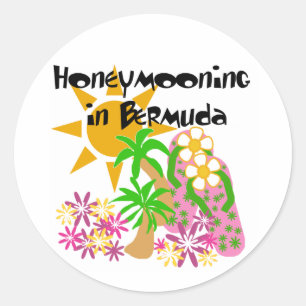 Honeymooning in Bermuda Classic Round Sticker