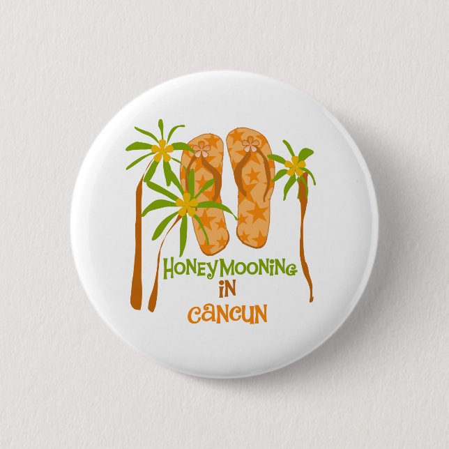 Honeymooning in Cancun Button (Front)