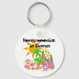 Honeymooning in Cancun Keychain