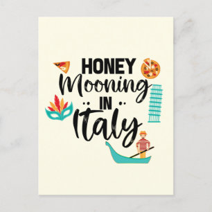 Honeymooning in Italy Couple Matching Vacation Postcard