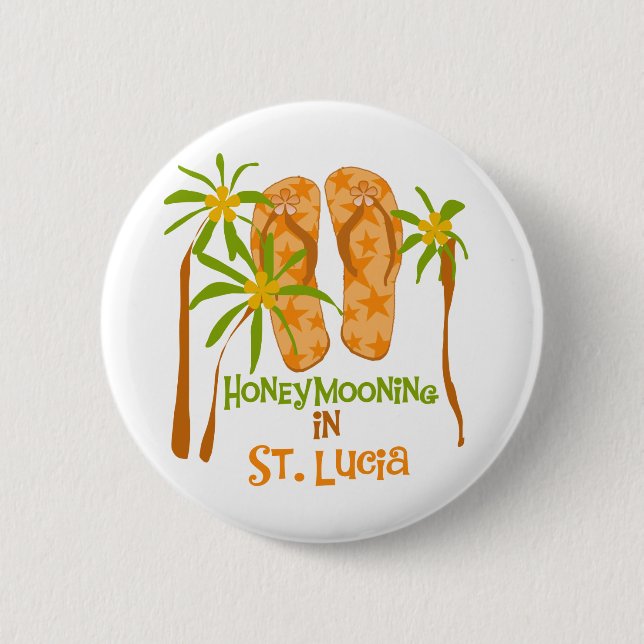 Honeymooning in St. Lucia 2 Inch Round Button (Front)