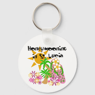 Honeymooning in St. Lucia Keychain