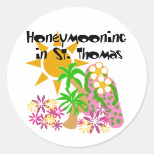 Honeymooning in St. Thomas Classic Round Sticker