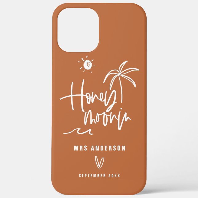 Honeymooning palm tree wedding gift beach Case-Mat Case-Mate iPhone Case (Back)