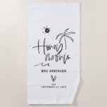 Honeymooning palm tree wedding gift beach towel<br><div class="desc">Modern,  hand lettered script calligraphy to let everyone know this isn't just a holiday. This is your honeymoon. Part of a collection. Change the colour to customize.</div>