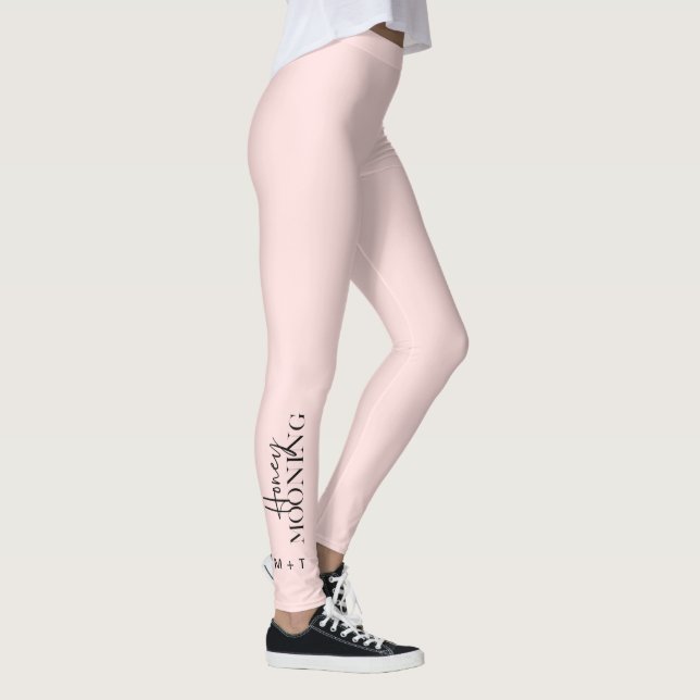 Honeymooning Script Blush with Monograms and Heart Leggings (Right)
