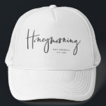 Honeymooning Trucker Hat<br><div class="desc">Modern,  hand lettered script calligraphy to let everyone know this isn't just a holiday. This is your honeymoon. Part of a collection.</div>