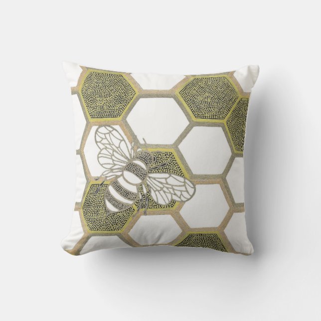 Honeypeb & Bee White Coussin (Recto)