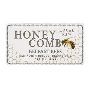 Honeypeb Expédition Étiquette avec abeille réalist