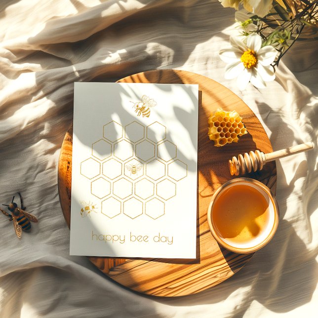 Honeypeb Happy Bee Day Foil Carte d'anniversaire (Créateur téléchargé)