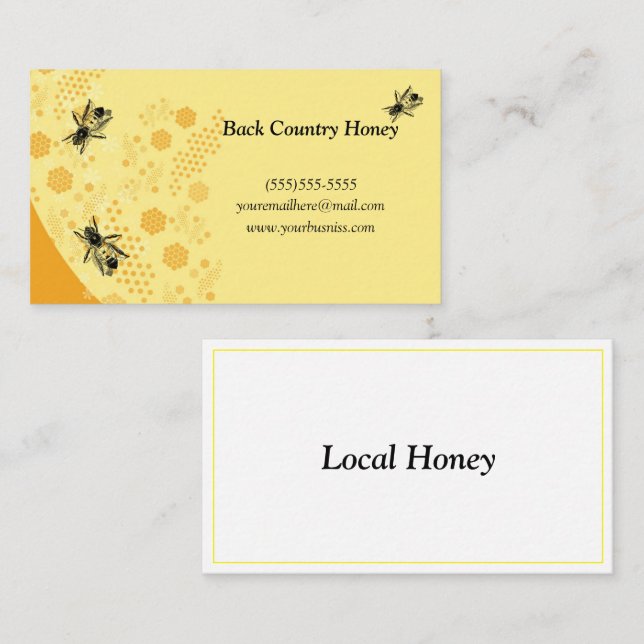 Honeypeb Honeybee Honey Bee Farm Carte de visite (Devant / Derrière)