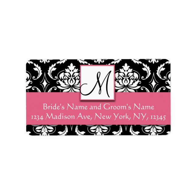 Honeysuckie rose Damask Étiquettes de adresse (Devant)