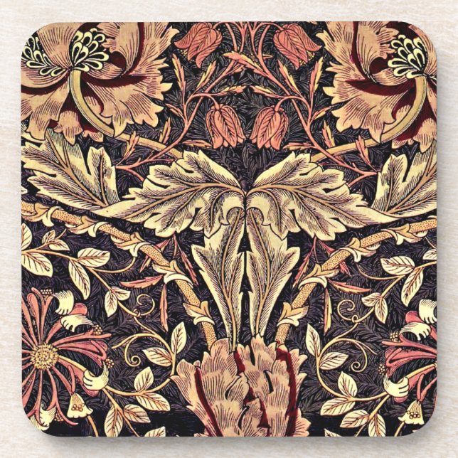Honeysuckle, a William Morris vintage design Coaster (Front)