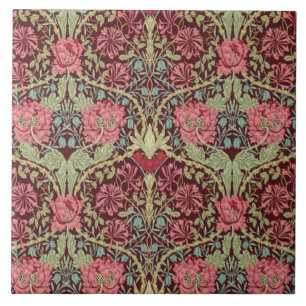 Honeysuckle and Tulips by William Morris 1876 Tile