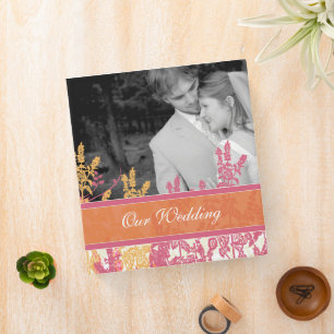 Honeysuckle Blue Curacao Bumble Bee Damask Wedding Binder
